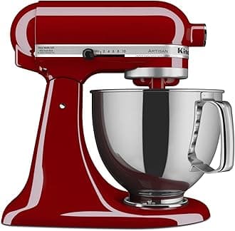 KitchenAid KSM150PSER Artisan Tilt-Head Stand Mixer with Pouring Shield, 5-Quart, Plug type: US, Empire Red"Min 1 year manufacturer warranty"