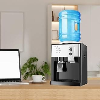 Top Loading Water Cooler Dispenser, 5 Gallon Water Dispenser w/ 3 Temperature Setting, Hot & Cold Water Dispenser for Home, Office & Dormitory (White)