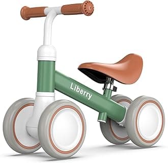 Baby Balance Bike with Adjustable Seat, Toddler First Ride-On Toy for 1-2 Year Old, Boys Girls Birthday Gift
