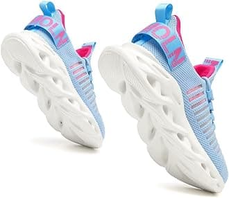 Jakcuz Women's Lace Up Walking Shoes Breathable Ultra Lightweight Sport Casual Ladies Girls Fashion Platform Sneakers