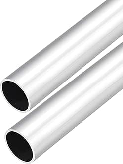 DMiotech 2Pack (28mm OD x 24mm ID) 6063 Aluminum Round Tube 300mm Length Industry Metal Tubing for Machinery Frame Construction DIY Projects
