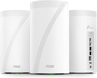 TP-Link Deco 7 Elite BE85 Tri-Band WiFi 7 BE22000 Whole Home Mesh System - 12-Stream 22 Gbps, 2X 10G + 2X 2.5G Ports, Wired Backhaul, 8X High-Gain Antennas, VPN, HomeShield, Free Expert Help (3-Pack)