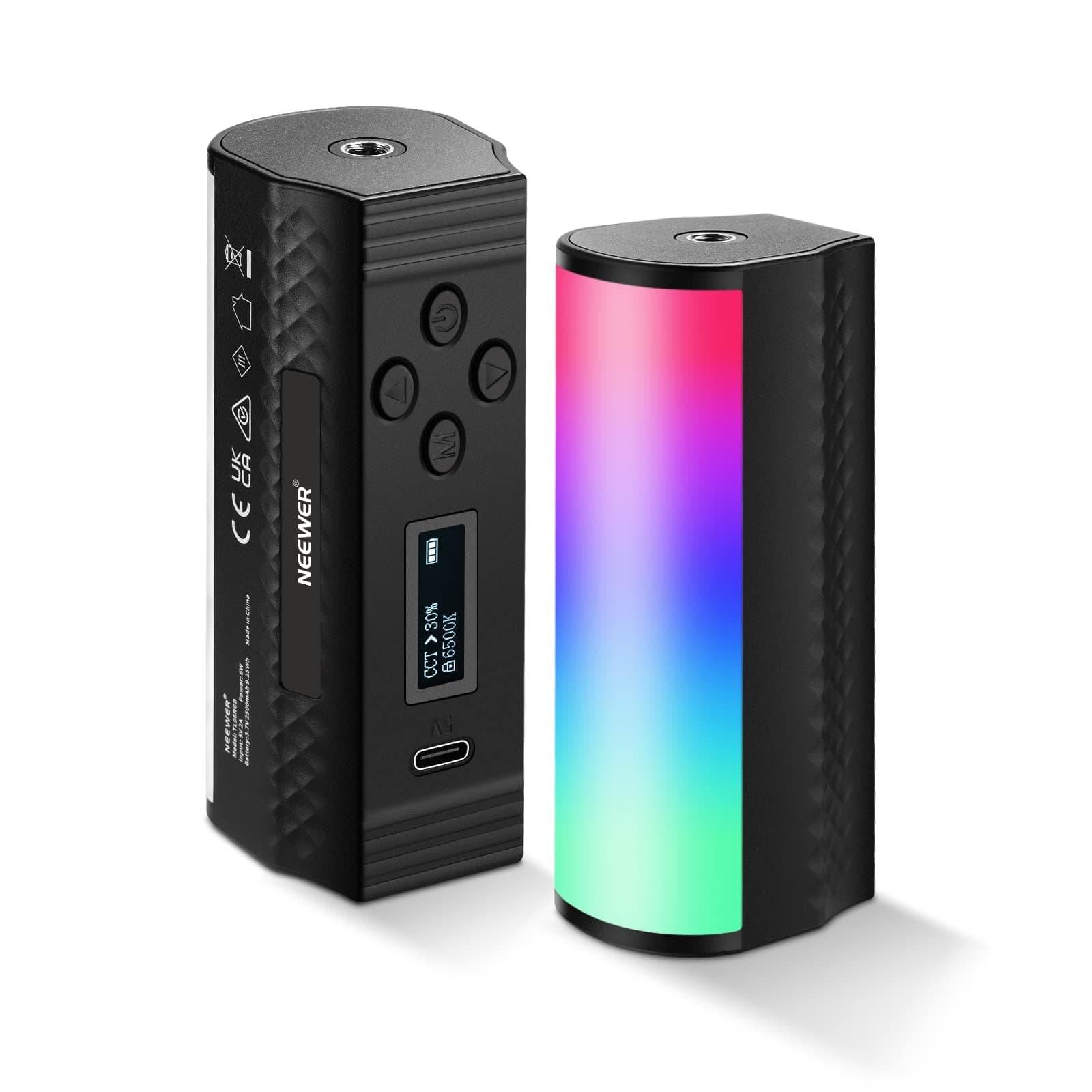 Basic 2 Pack Magnetic Handheld Light Wand, 360° Full RGB Mini LED Video Light Stick with 2500mAh Battery,2500-8500K Dimmable Camera Tube Light for Photography TikTok YouTube Vlog,TL96RGB