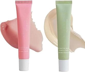 Summer Lip Balm, Moisturising Lip Balm For A Sheer Tint Of Colour, Vegan & Cruelty-free, Moisturising Lip Balms Tube For Dry & Chapped Lips, Lip Care (S-(Pink+Green), 2PC)