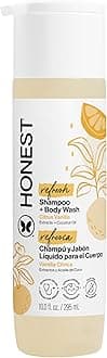 The Honest Company 2-in-1 Cleansing Shampoo Body Wash, Gentle for Baby, Naturally Derived, Tear-free, Hypoallergenic, Citrus Vanilla Refresh, 10 fl oz