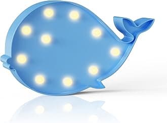 Ganrami Blue Whale Decor, Battery Powered Night Light, Under The Sea Party Decorations, Ocean Nursery Decor