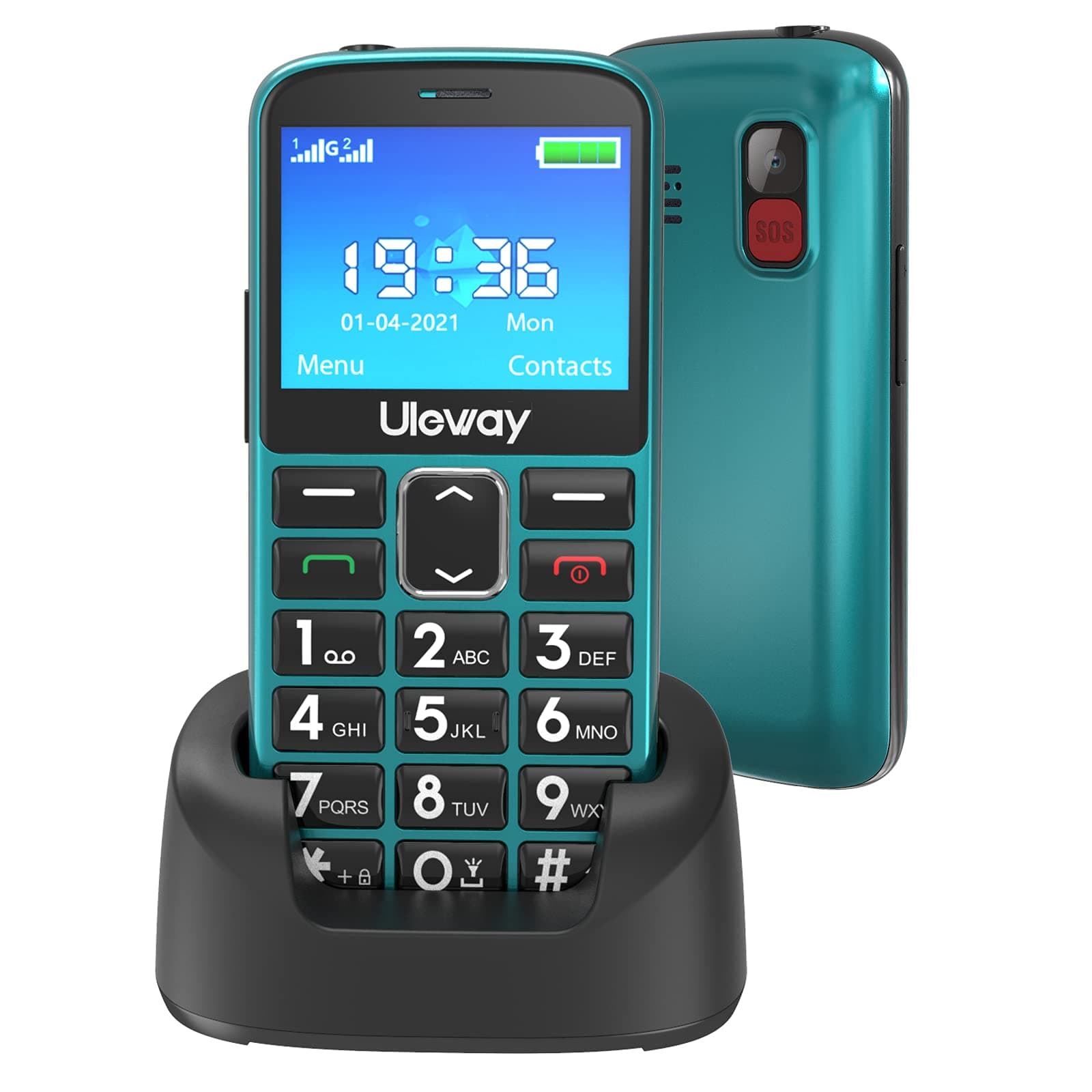 – uleway Big Button Mobile Phone for Elderly Easy to Use Basic Cell Phone Dual Sim Free Unlocked Senior Mobile Phone with SOS Emergency Button Charging Dock Hearing Aid Compatible (HAC)