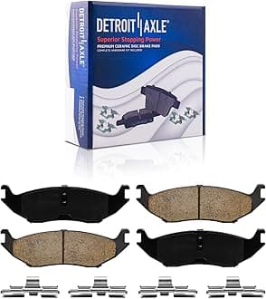 Detroit Axle - Brake Kit for 2013-2018 Ram 1500 Drilled & Slotted Disc Brake Rotors Ceramic Brakes Pads 24pc Wheel Lug Nuts 2014 2015 2016 2017 Front & Rear Replacement
