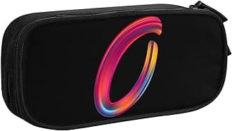 Cute Initial Pencil Case for Kids Students, Large Capacity Pencil Pouch for Boys Girls, Letter Design Pencil Box Pen Bag Office Stationery Organizer, Rainbow Letter O