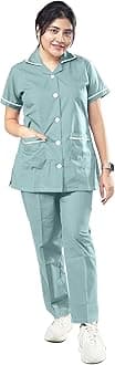 UNIFORM CRAFT Female Nurse Uniform | Hospital Staff, clinics, Home Health, Nurse Uniforms for Women made of Polyester-Cotton (S, Ash Green)