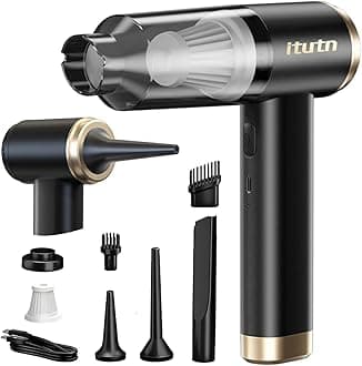 Car Vacuum Portable Cordless, 15000PA Powerful Suction, High Power, Mini Portable Vacuum for Car, Handheld Small Vacuum Cleaner & Air Duster for Home, Office, Desk,PC, Keyboard Cleaning