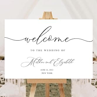 VIRAGIL Personalized Wedding Welcome Sign, 12x18 inch, Metal & Plastic, Rectangular, Wedding Decorative Signage