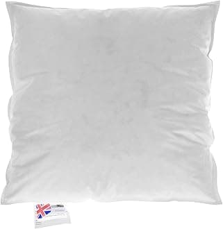 HOMESCAPES Goose Feather and Down Cushion Pad 45 x 45 cm (18” x 18”) Inner Insert Filler with 100% Cotton Down Proof Cover Hypoallergenic RDS Certified Machine Washable