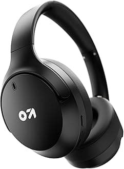 GOBOULT Q Over Ear Bluetooth Headphones with 70H Playtime, 40mm Bass Drivers, Zen™ ENC Mic, Type-C Fast Charging, 4 EQ Modes, Made in India, IPX5 Headphones Wireless with mic (Black)