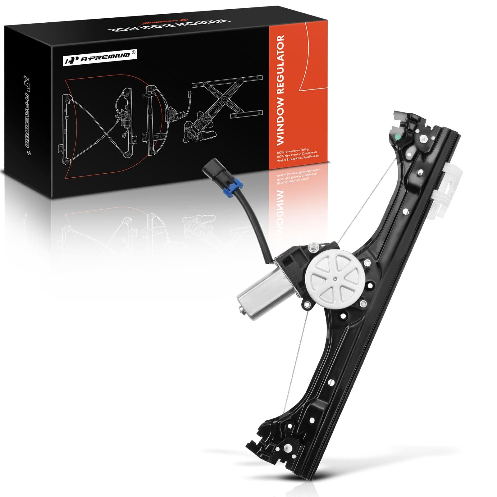 A-Premium Front Driver Side Power Window Regulator with 2-pin Motor Compatible with Fiat 500 2012-2019 2-Door SOHC Replace# 68070267AC