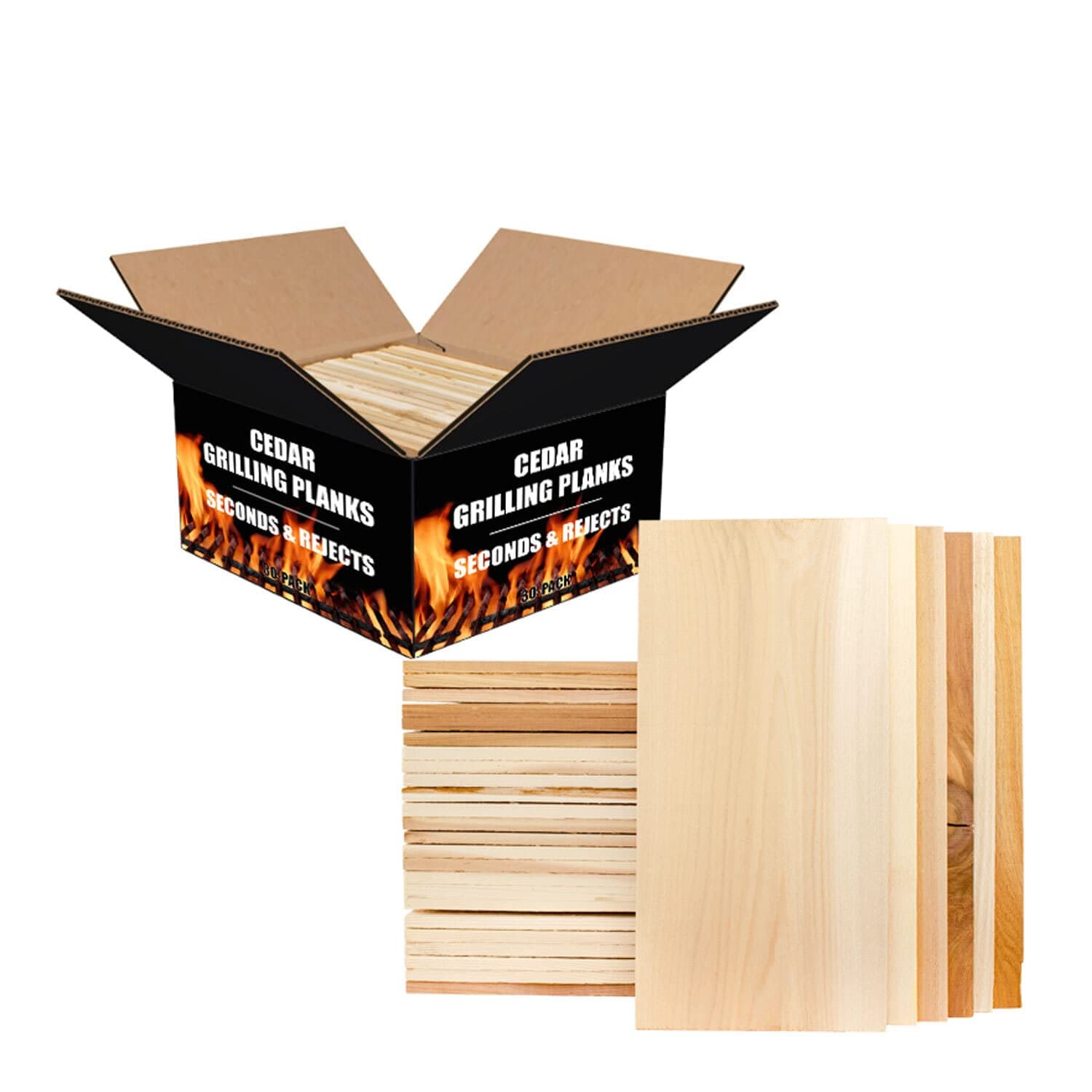 30 Pack Cedar Grilling Planks, Seconds
