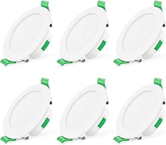ALUSSO LED Downlights Dimmable 7W IP44 Slim Recessed Ceiling Lights, 3CCT 3000K Warm 4000K Neutral 6500K Cool Adjustable Bathroom Spotlights, White, 6 Pack