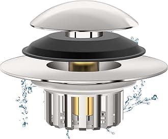 Universal 3 in 1 Bathtub Drain Stopper Bathtub, Pop-up Tub Stopper with Effective Filter Basket, Anti-Clogging Bathtub Drain Plug Bath Tub Stoppers for 1.45-1.8" Drain Shoe, Brushed Nickel
