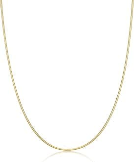 14K Gold Plated Necklaces for Women, Dainty Gold Herringbone Choker Necklace Thin Layered Snake Chain Jewelry for Gifts