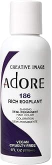 Adore Semi-Permanent Haircolor #186 Rich Eggplant 4 Ounce (118ml) (6 Pack)