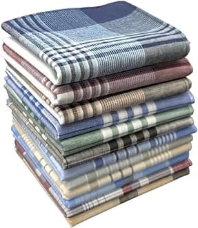 Men's Handkerchiefs 100% Cotton Handkerchief with Check