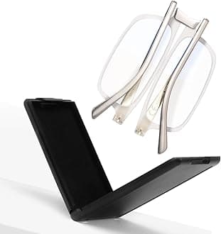 SKYOAK Evolved Folding Reading Glasses For Women Men Blue Light Blocking Anti UV Eyestrain Foldable Portable Compact Readers with Flat Hard Case Pocket Computer glasses 3.25 CLEAR