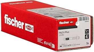 fischer564603 Bolt Anchor Plus 20/60 gvz, Heavy Duty Anchor with High Load Capacity, Anchor Bolt for Fixings Heavy Loads and Steel Structures, Seismic & ETA Approval FAZ II, Silver