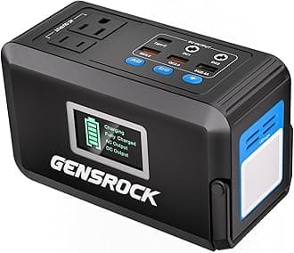 GENSROCK Portable Power Station 120W(220W Peak), 88Wh Camping Solar Generator, Lithium Battery Power Bank with 2 110V AC Outlet, QC 3.0, Type-C, LED Flashlight for CPAP Home Camping Travel Emergency