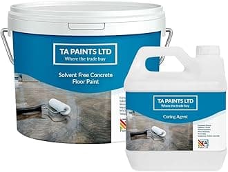 T A Paints Ltd 100% Epoxy Resin Concrete Floor & Garage Paint Low Odour Solvent Free Heavy Duty Two Pack Coating Industrial, Factory Floor Paint 5Kg Clear Sealer