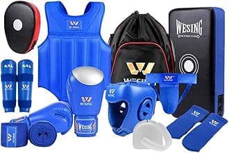 Wesing Martial Arts Protector Equipments Sanda Kickboxing kit 11pcs Gear Set for Men Women