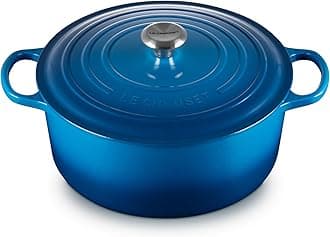 LE CREUSET Cast Iron Signature Round Casserole, 30cm, Marseille Blue, 30 cm