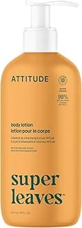 ATTITUDE Body Lotion, EWG Verified Moisturizer, Vegan Skin Care Products, Non-Greasy, Hydrating for Dry Skin, Orange Blossom & Eucalyptus Scent, 473 mL
