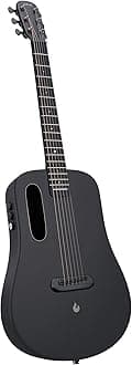 LAVA ME AIR Portable Carbon Fiber Electric Acoustic Guitar Beginner Travel Guitar with Onboard Effects and Magnetic Pickup.Black