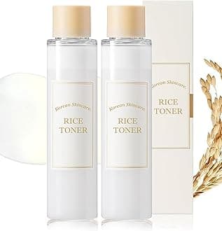Korean Skincare Rice Toner, Milky Toners for Glowing Skin, Rice Water Korean, Glow Essence with Niacinamide, Hydrating for Dry, Dull, Combination Skin, Vegan, Fragrance Free, Glass Skin (2PACK)