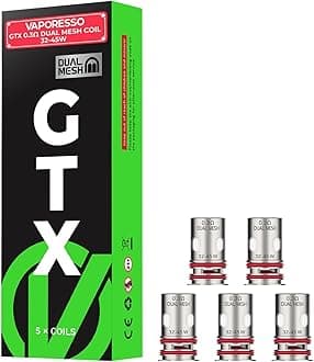GTX Coils 0.3 Ohm [Pack of 5] - Mesh Build Sub Ohm, Enhanced Flavour and Vapour, Replacement Coil for LuxeXR/LuxeXRMax/LuxeXPro/LuxeX2/ArmourG/ArmourGS Kit, No Nicotine