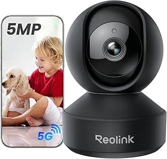 WiFi Security Camera Indoor 5MP Pan Tilt, Person/Pet Tracking, Crying Detection for Baby monitor, 3K Night Vision, 2.4/5GHz Wi-Fi Pet Camers Plug-In, Two-Way Audio, E1 Pro Black