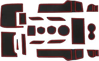 Fit for Honda Civic 2016-2021 (Hatchback) Accessories, Upgraded Custom Non-Slip Cup Holder Inserts, Center Console Liners, Door Pocket Pads, Interior Anti-Dust Liner Mats (21-PCS, Red Trim)