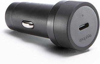 Mophie 30W USB-C Car Charger - Eco-Friendly Fast Charging for Devices, LED Indicator, Universal AUX Compatibility