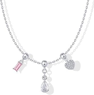 14K Gold Plated Dainty Necklace with Charms Set - Hypoallergenic Adjustable Chain Gold Charm Necklace for Women - Small Motif & Mantra 2 and 3-Pack Removable Pendants - Cute Jewelry Gifts