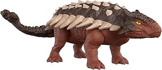 Mattel Jurassic World Jurassic World New Ruler Action Figure, Horu! Ankylosaurus, Total Length: Approx. 10.2 inches (26 cm), 4 Years Old and Up, HDX36, Brown, Medium