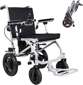 Rubicon DX04 World's Lightest (only 30lbs) Foldable Electric Wheelchair - Travel Size - Airline Approved - User Friendly - 10 mi Cruise Range - Ships from USA - Serviced in USA (Model2)