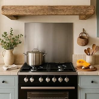 Stainless Steel Brushed Kitchen Splashback 1.2mm Thick Cooker Hob Wall – Multiple Size Options (950mm x 1000mm)