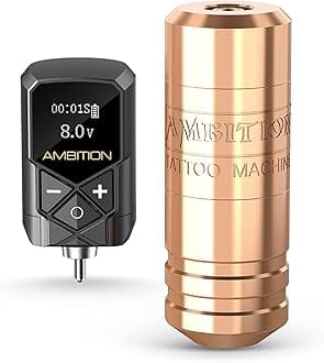 Ambition Torped Tattoo Machine Kit - Rotary Tattoo Machine Cartridges Short Pen with 2400mAh Tattoo Power Supply Brushless Motor for Professional Tattoo Artist
