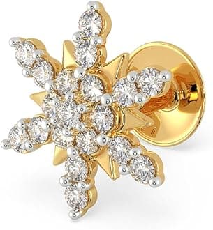 Yellow Gold Nose Pin for Women 22 k | 22k BIS Hallmark (916) Nose Stud for Women and Girls with Piercing