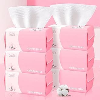 Disposable Face Towel 100 Count for Washing Soft Cotton Dry Wipes Facial Cloths Towelettes for Washing and Drying, Facial Tissue for Cleansing, Skincare and Makeup Remover (6 Pack)