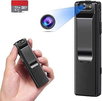 KOPUO Mini Video Recorder with Body Camera, Pocket Camera, Tiny Camera, Small Nanny Camera, Body Spy Camera, Small Security Camera for Outdoor Home Office and Mui