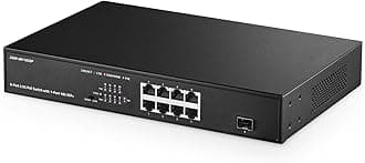 Binardat 8 Port 2.5G PoE Switch with 10G SFP+ Port, 8 x 2.5 Gigabit RJ-45 Base-T Ports, IEEE802.3af/at, 150W Power Supply, Unmanaged Multi-Gigabit Rackmount Ethernet Switch