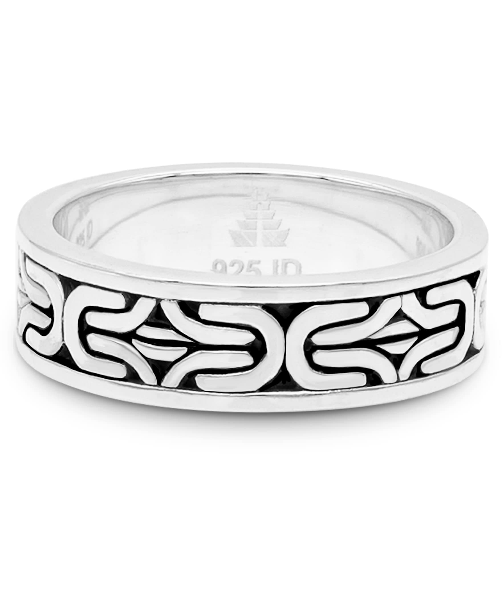 DEVATASterling Silver 925 Bali Byzantine Solid Band Ring
