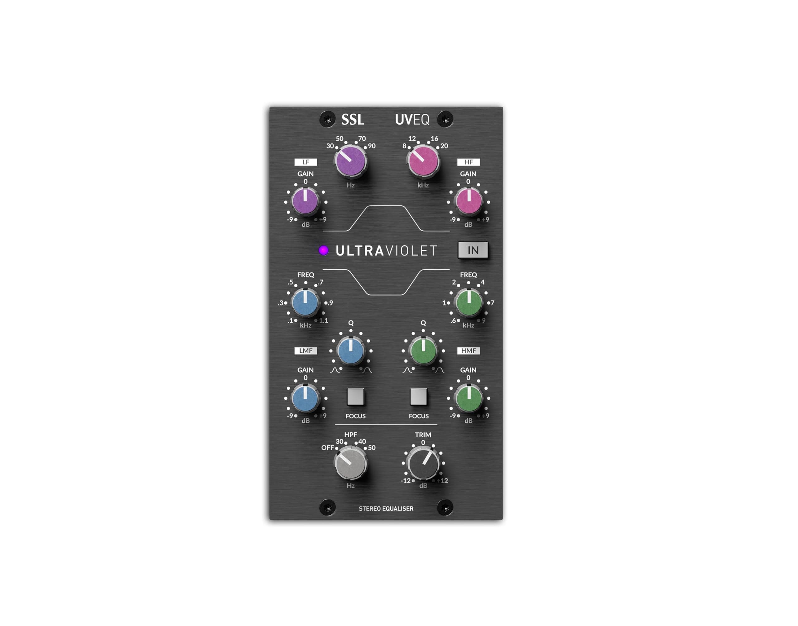UltraViolet EQ 500 Series Stereo Equalizer with Minimum-Phase Design, Dual Fully Parametric Mid-Bands, and Output Trim