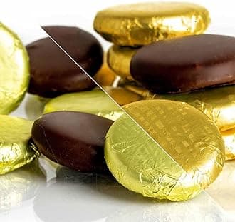 Whitakers Dark Chocolate Creams - Gold & Yellow Foiled Fondant Cremes (Salted Caramel & Ginger, 800g)